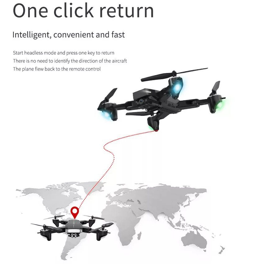 Αναδιπλούμενο Τετρακόπτερο Drone με Διπλή Κάμερα 4K HD WiFi με Τηλεχειριστήριο - Συνδεσιμότητα με Κινητά & GPS